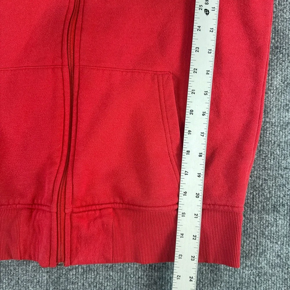 True Religion Mens Red Buddha Full Zip Hoodie Sweatshirt Small Streetwear Casual